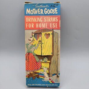 Mother Goose Sweetheart Drinking Straws For Home Use Vintage Childrens Packaging